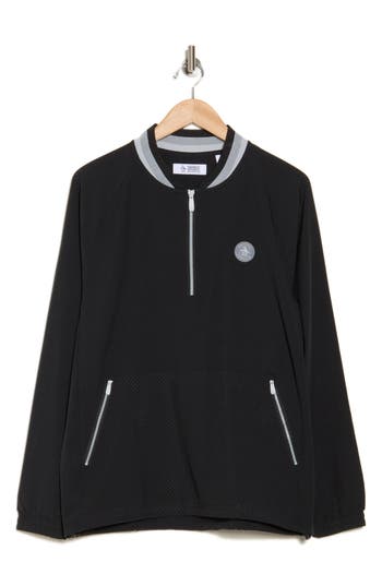 Original Penguin Quarter Zip Sweatshirt In Caviar