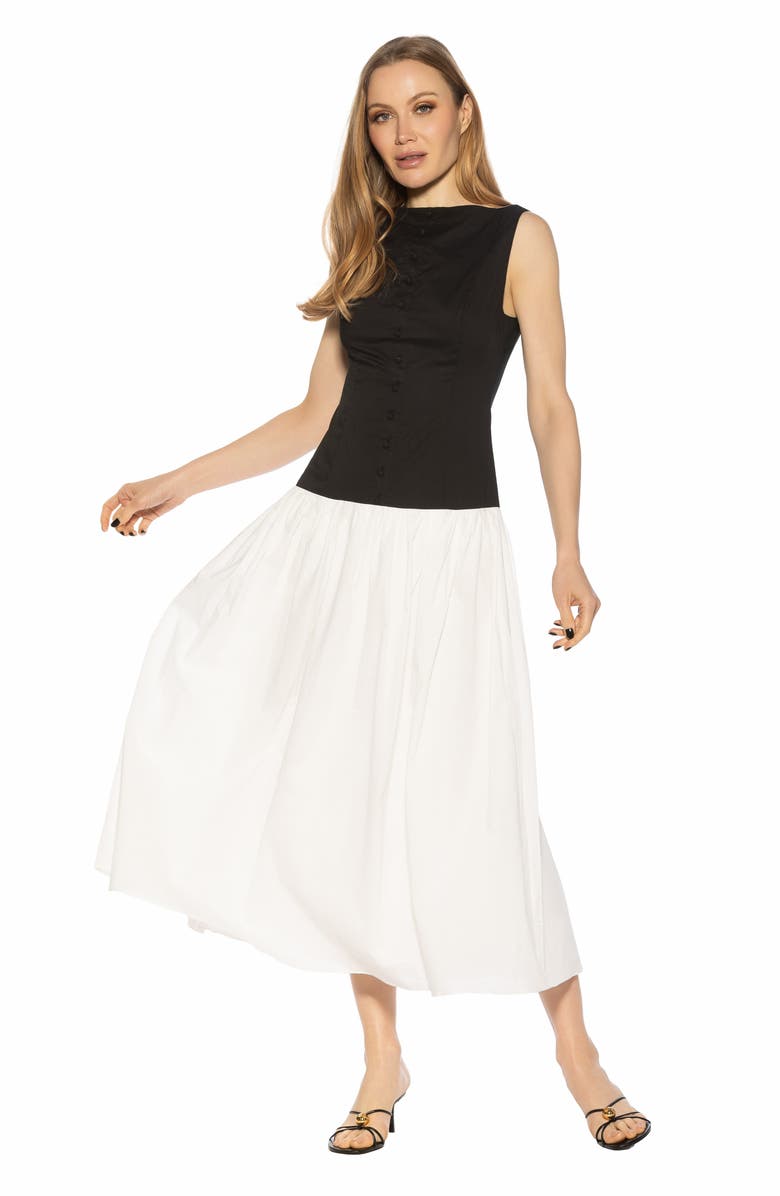 Alexia Admor Solenne Mixed Media Dress, Alternate, color,