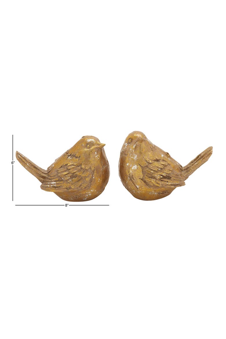 Polystone Bird Sculpture - Set of 2, Alternate, color, GOLD