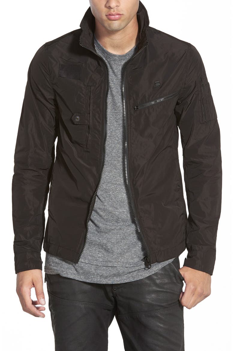 'Recolite' Lightweight Military Jacket, Main, color, BLACK