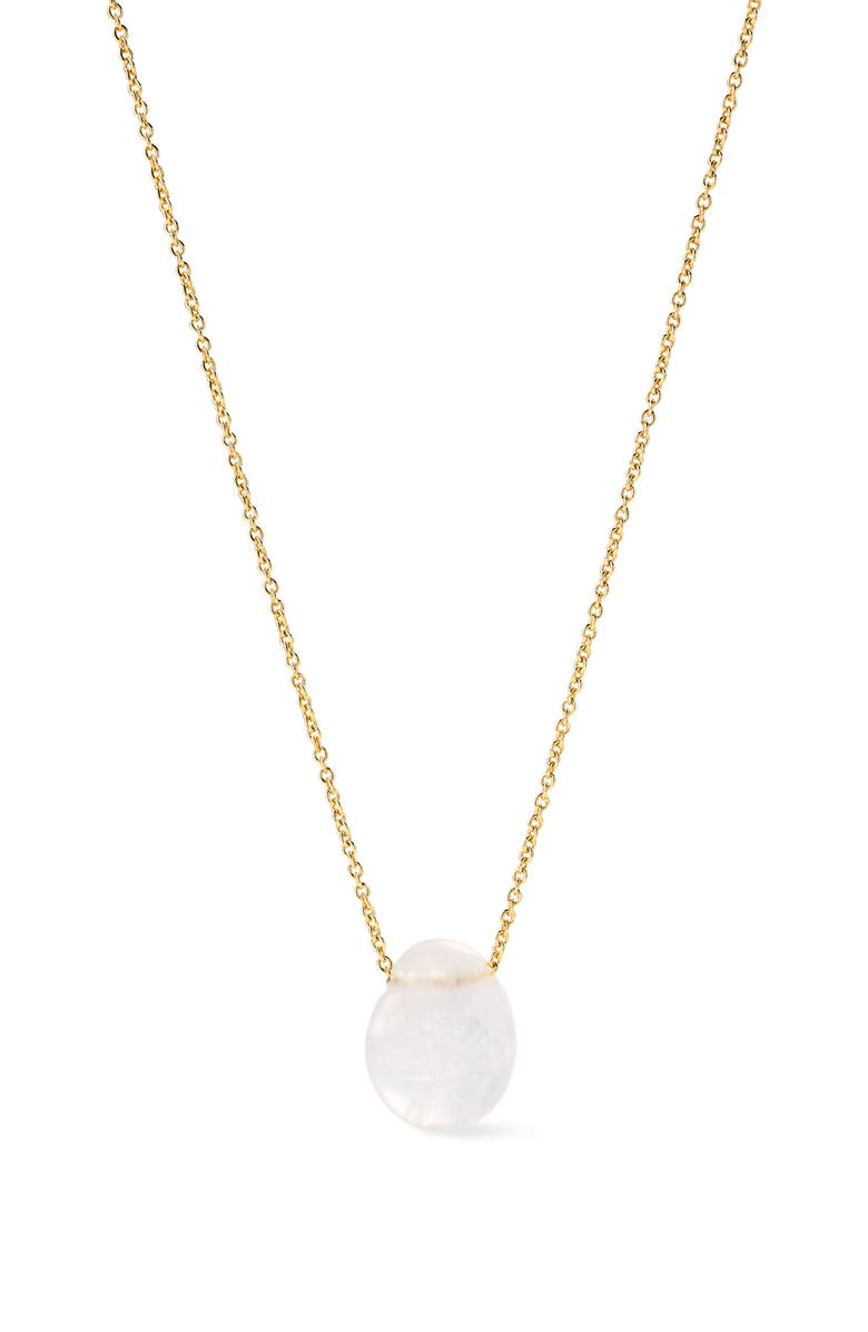 Ana Luisa Pebble Mini Pendant Necklace, Main, color, Gold / Clear