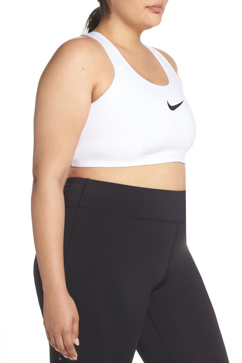 Dry Swoosh Bold Sports Bra, Alternate, color, WHITE/ BLACK