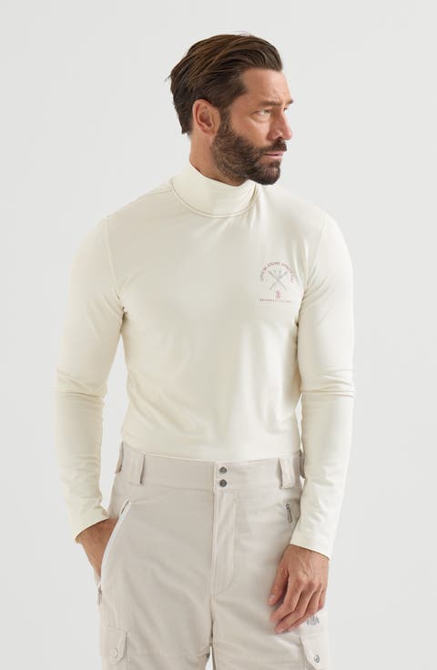 Comfort silk jersey long sleeve T-shirt with embroidery