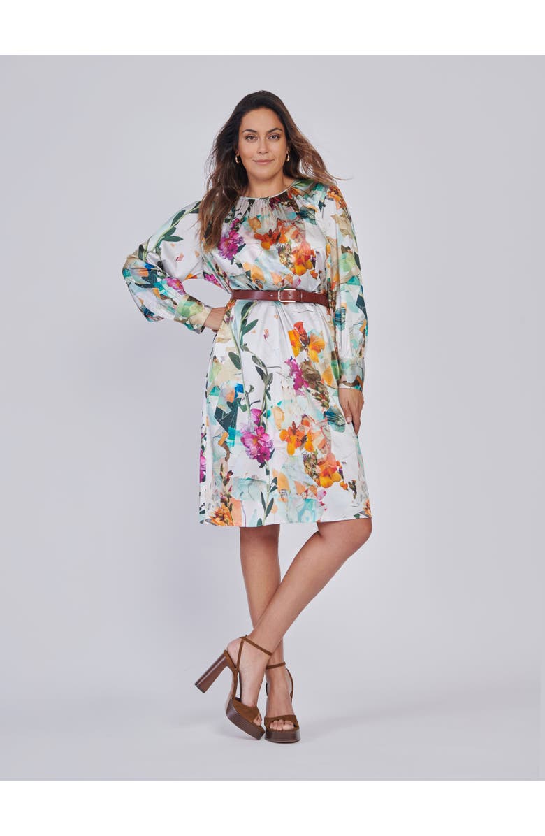 Gabriella Rossetti Natalia Stretch Silk Floral Dress, Main, color, 