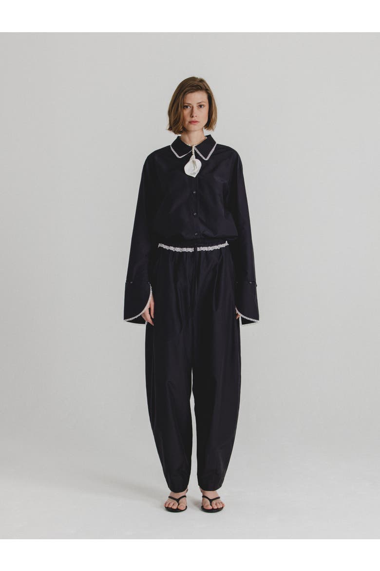 Silk Cotton Pants, Alternate, color, Black