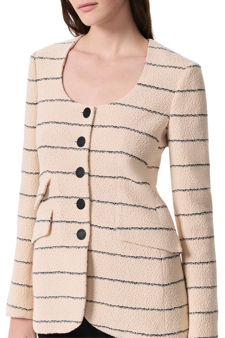 Roslyn Stripe Cotton Jacket, Alternate, color, CREAM