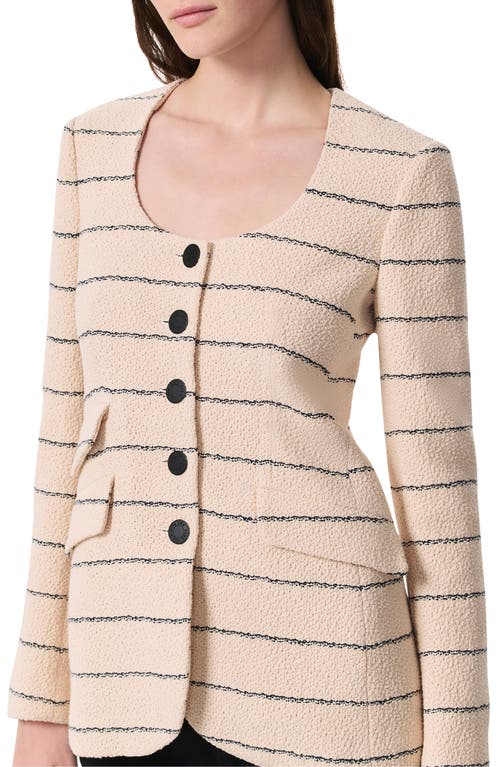 Rag & Bone Roslyn Tweed Blazer Crm In Cream