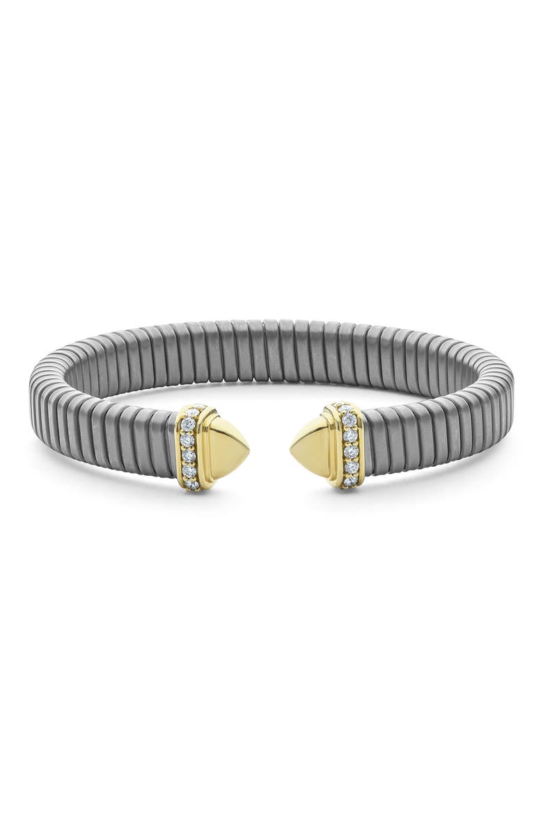 Men's Pointed Dome Diamond Bracelet, Main, color, TWO-TONE
