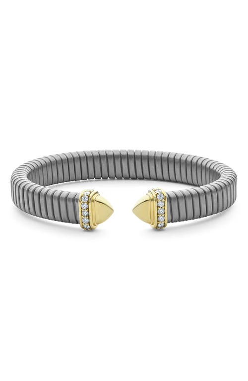 Lagos Pointed Dome Diamond Bracelet In Two-tone
