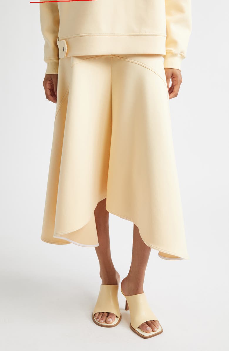 PLAN C Cotton Blend Scuba Knit Skirt, Main, color, Straw