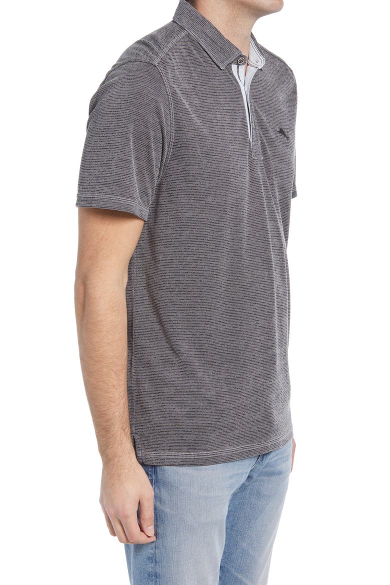 Paradiso Cove Stripe Polo, Alternate, color, COAL
