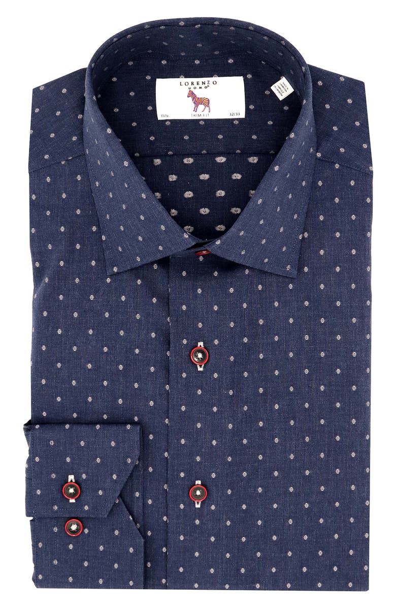 Lorenzo Uomo Trim Fit Fil Coupé Dress Shirt, Main, color,