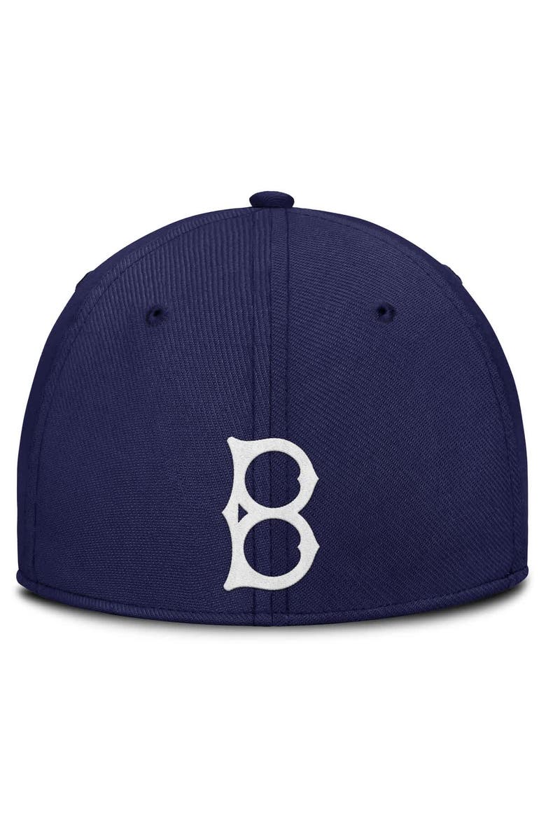Nike Men's Nike Navy/Gray Brooklyn Dodgers Rise Swoosh Performance Flex Hat, Alternate, color, Navy