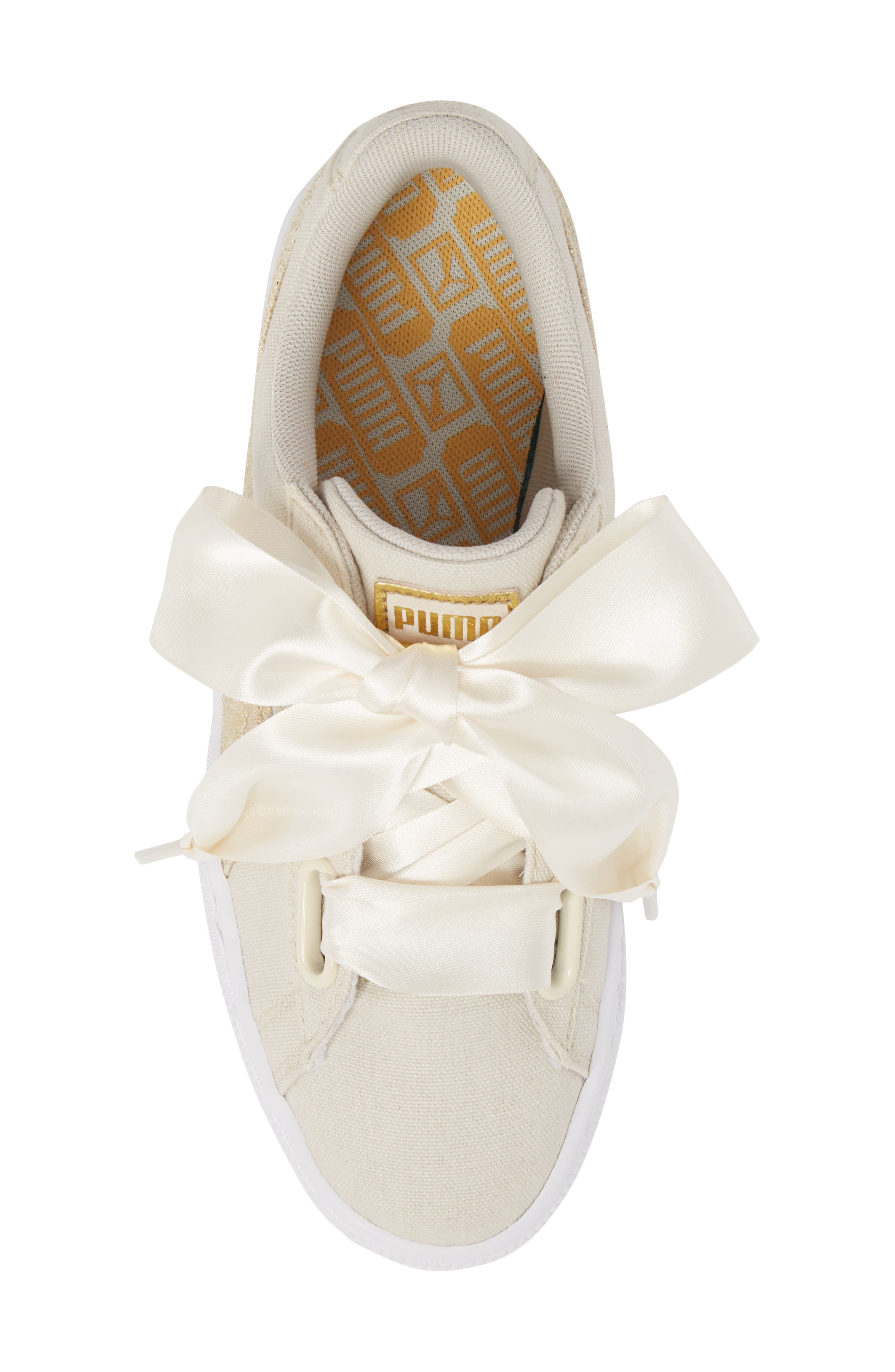 Basket Heart Sneaker, Alternate, color, BIRCH/ WHITE/ TEAM GOLD