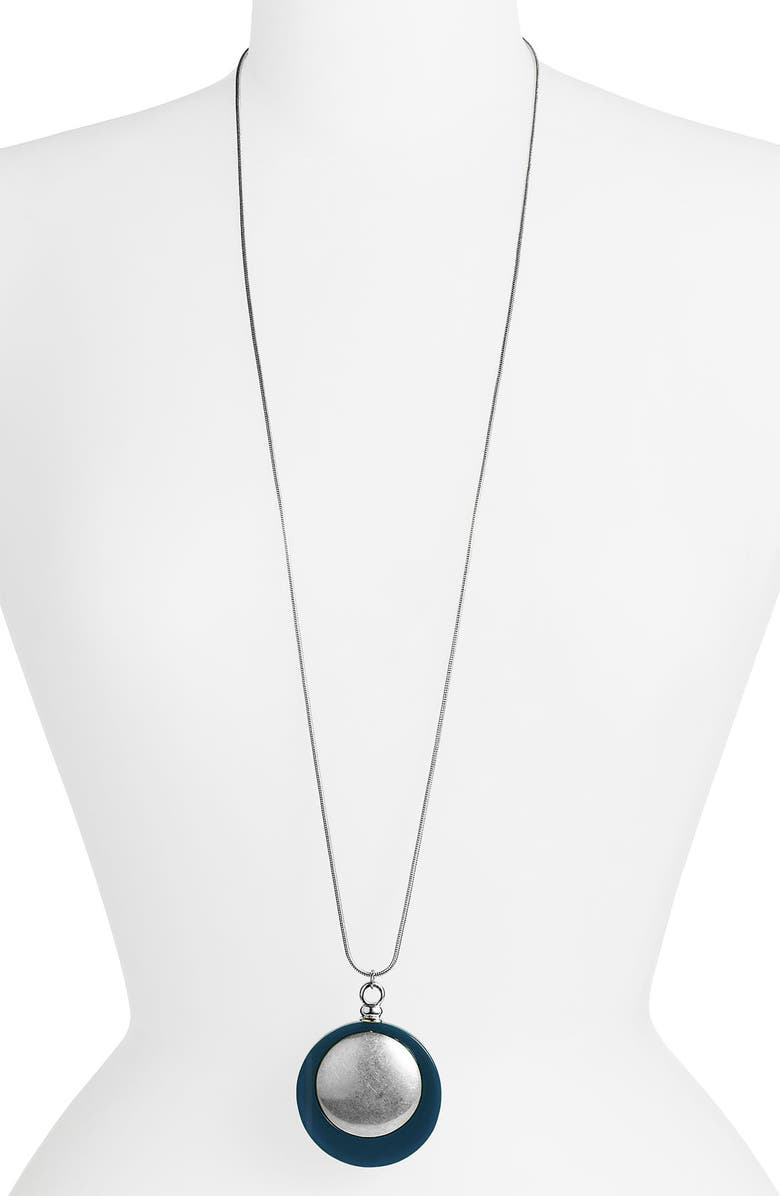 Belle Noel Resin Coin Pendant Necklace, Main, color, 