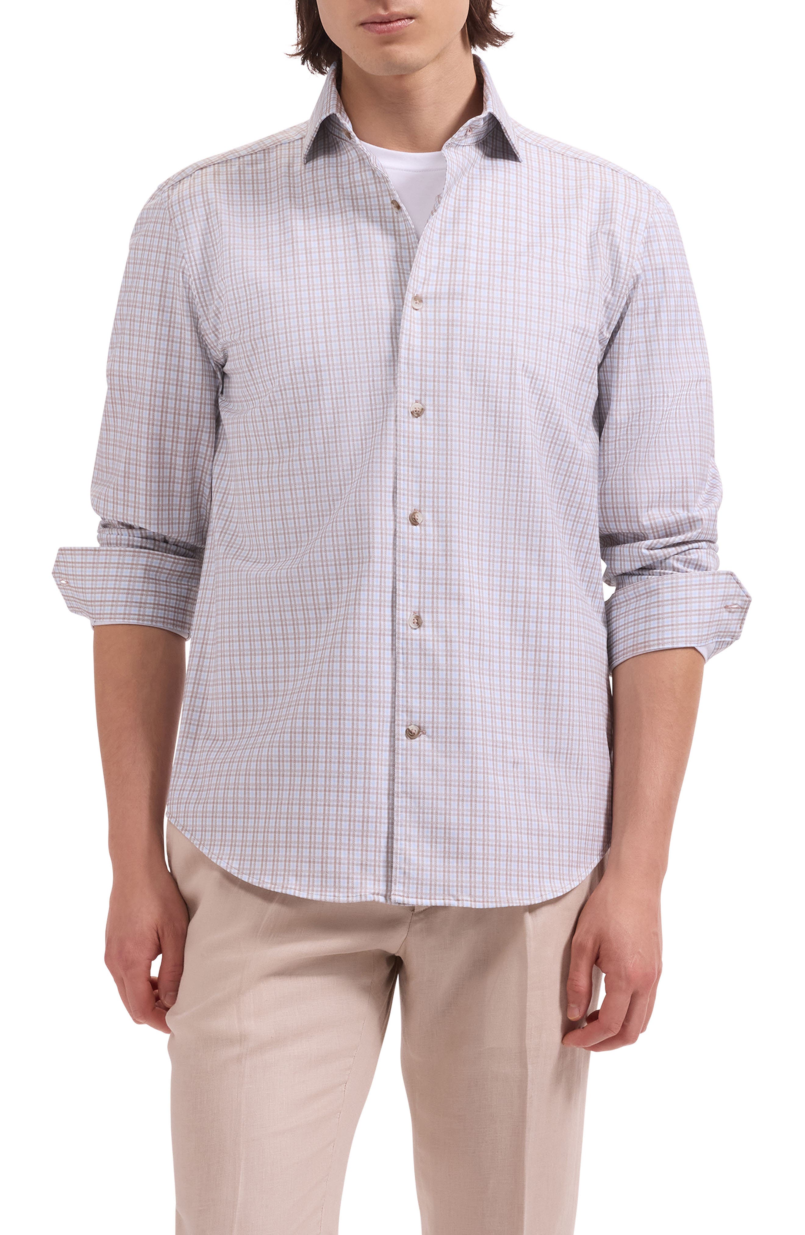 Devon OoohCotton Shadow Plaid Button-Up Shirt