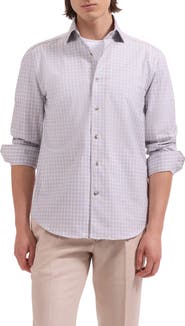 Bugatchi Devon OoohCotton® Shadow Plaid Button-Up Shirt