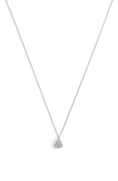 Quilted Heart Pendant Necklace