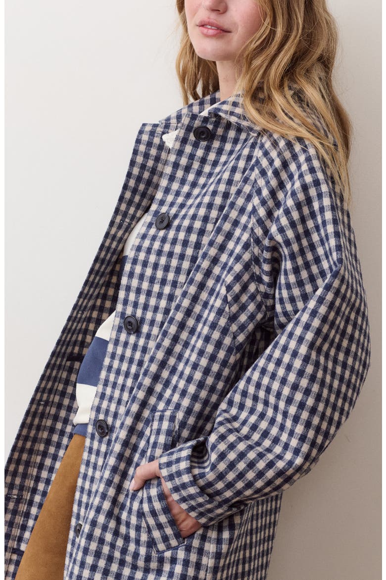 Hayes Gingham Trench Coat, Alternate, color, NAVY GINGHAM