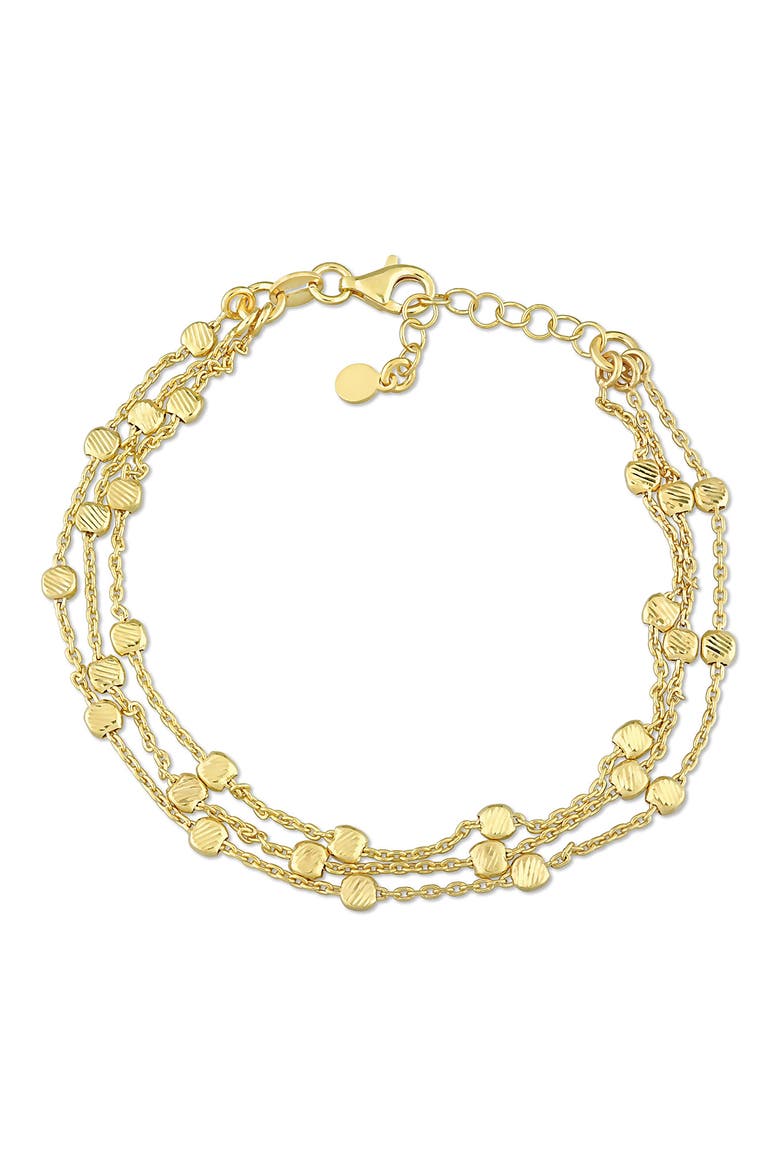 Sterling Silver Multi Strand Chain Bracelet, Main, color, YELLOW