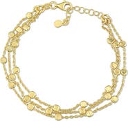 DELMAR Sterling Silver Multi Strand Chain Bracelet