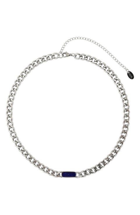 Gender Inclusive Stone Curb Chain Necklace