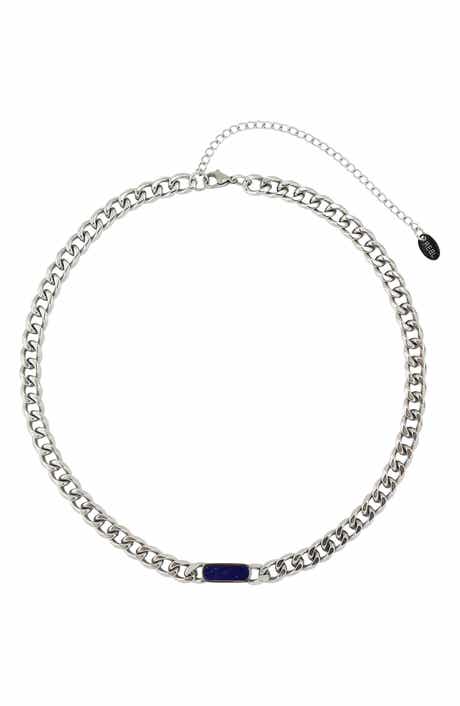 REBL Gender Inclusive Stone Curb Chain Necklace