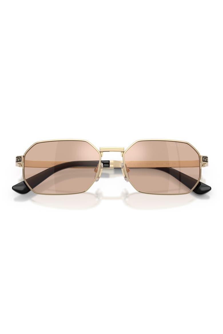 54mm Rectangular Sunglasses, Alternate, color, PALE GOLD / PINK MIRROR SILVER