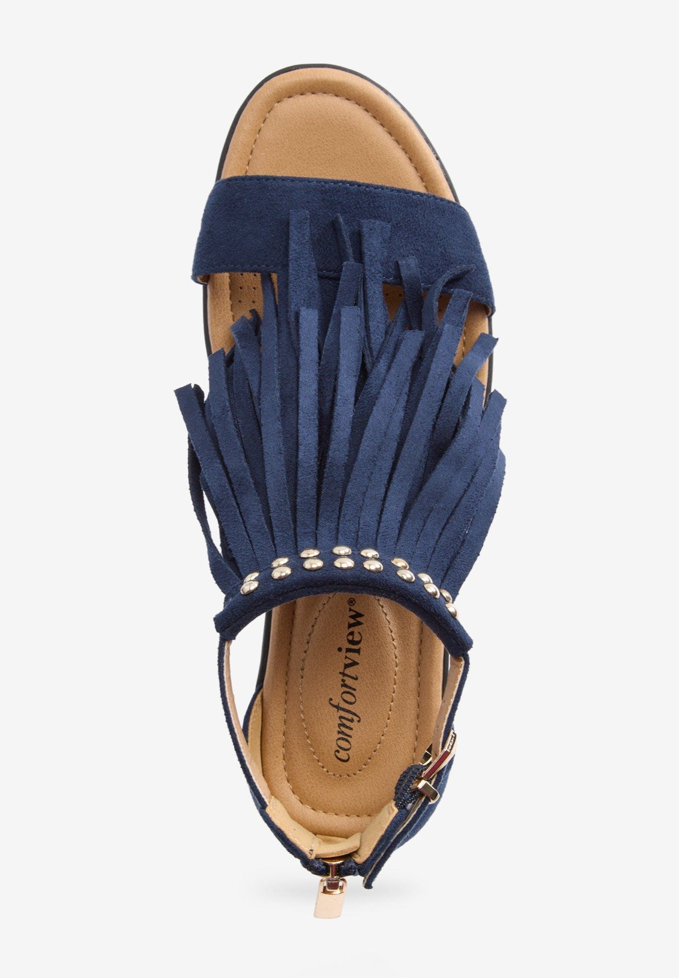 Comfortview The Carmella Sandal, Alternate, color, Navy
