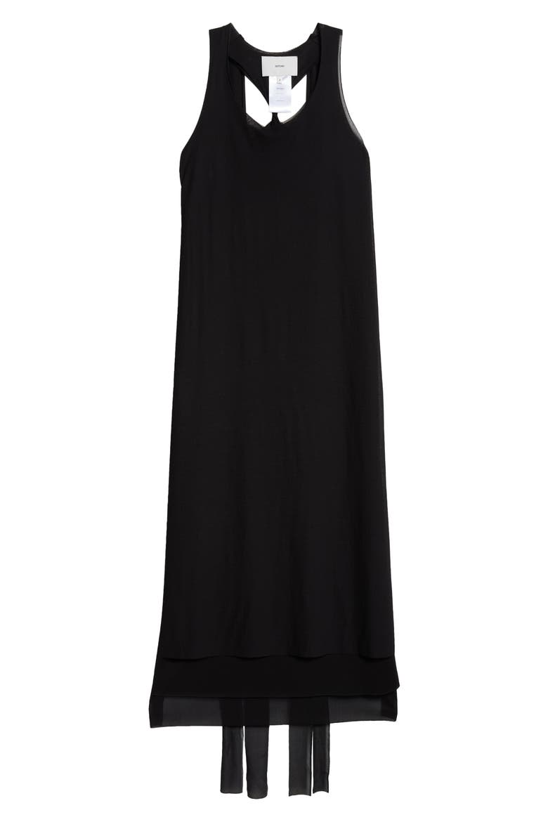 Tiered Sheer Tank Dress, Alternate, color, BLACK