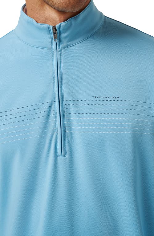 Travismathew First Class Seat Quarter Zip Pullover In Blue