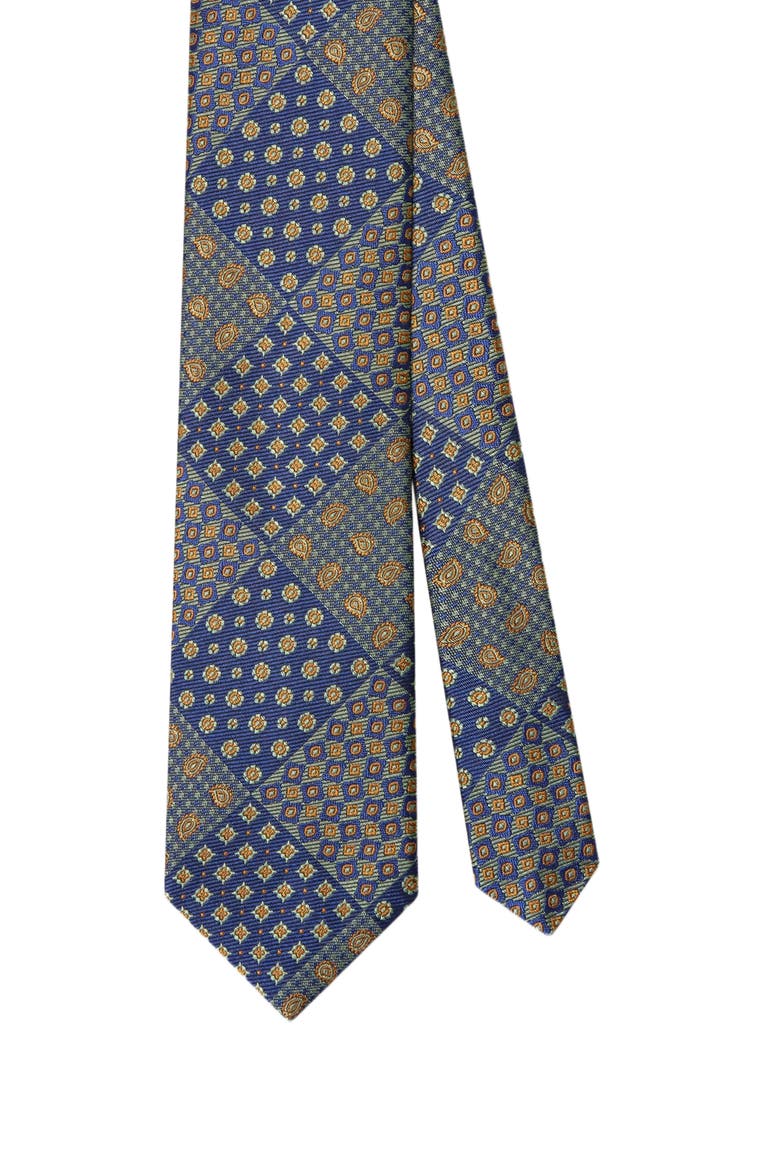Robert Patchwork Best of Class Necktie, Main, color, Navy Multi