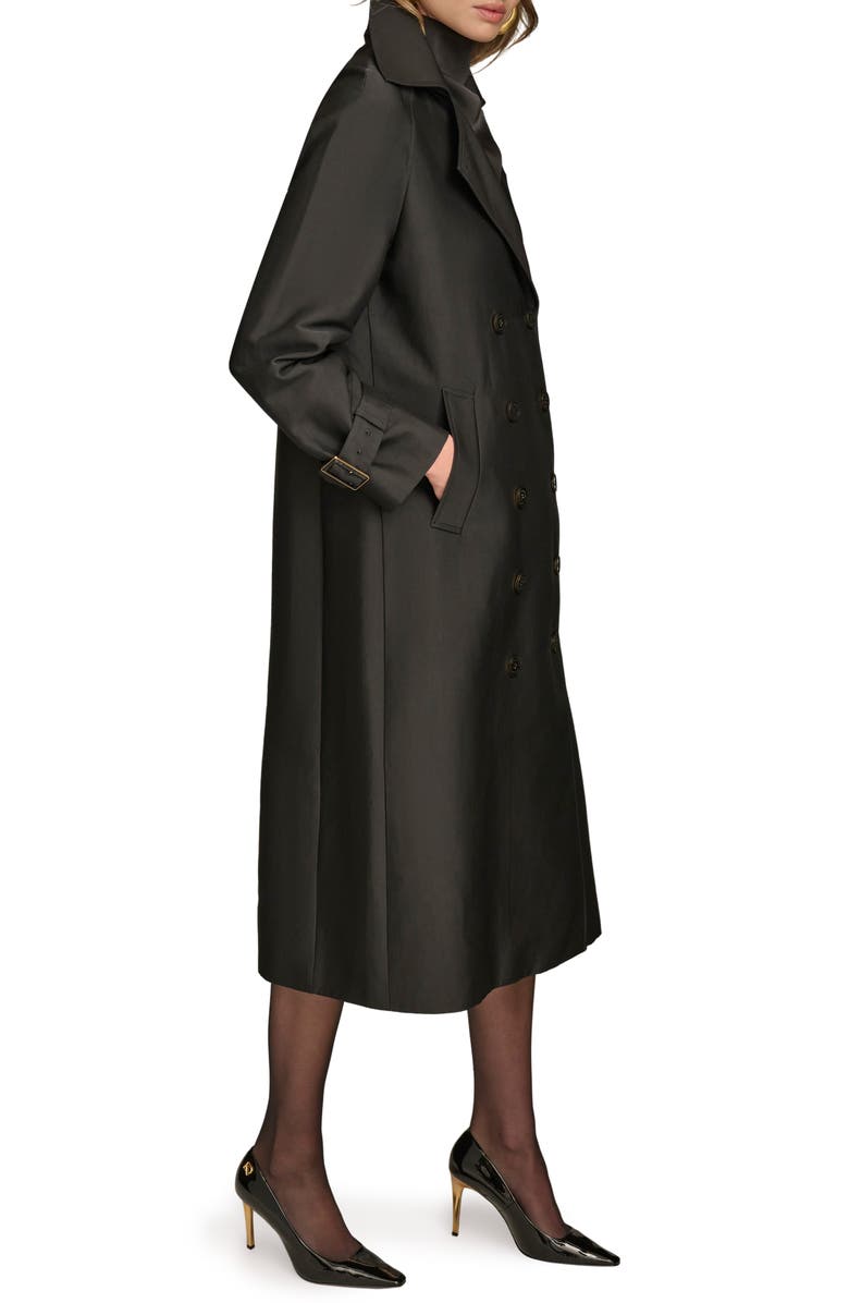 Donna Karan New York Double Breasted Trench Coat, Alternate, color, Black