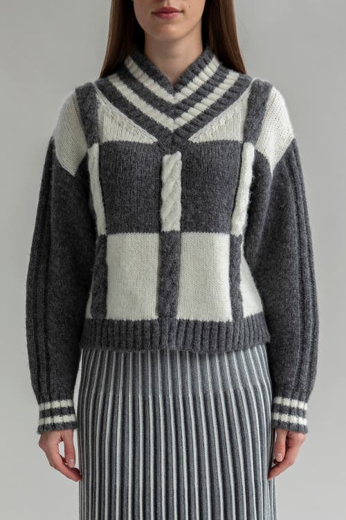 Sskein Kari Pullover In Grey Ivory