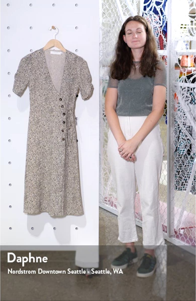 Kinsley Micro Print Wrap Dress, sales video thumbnail