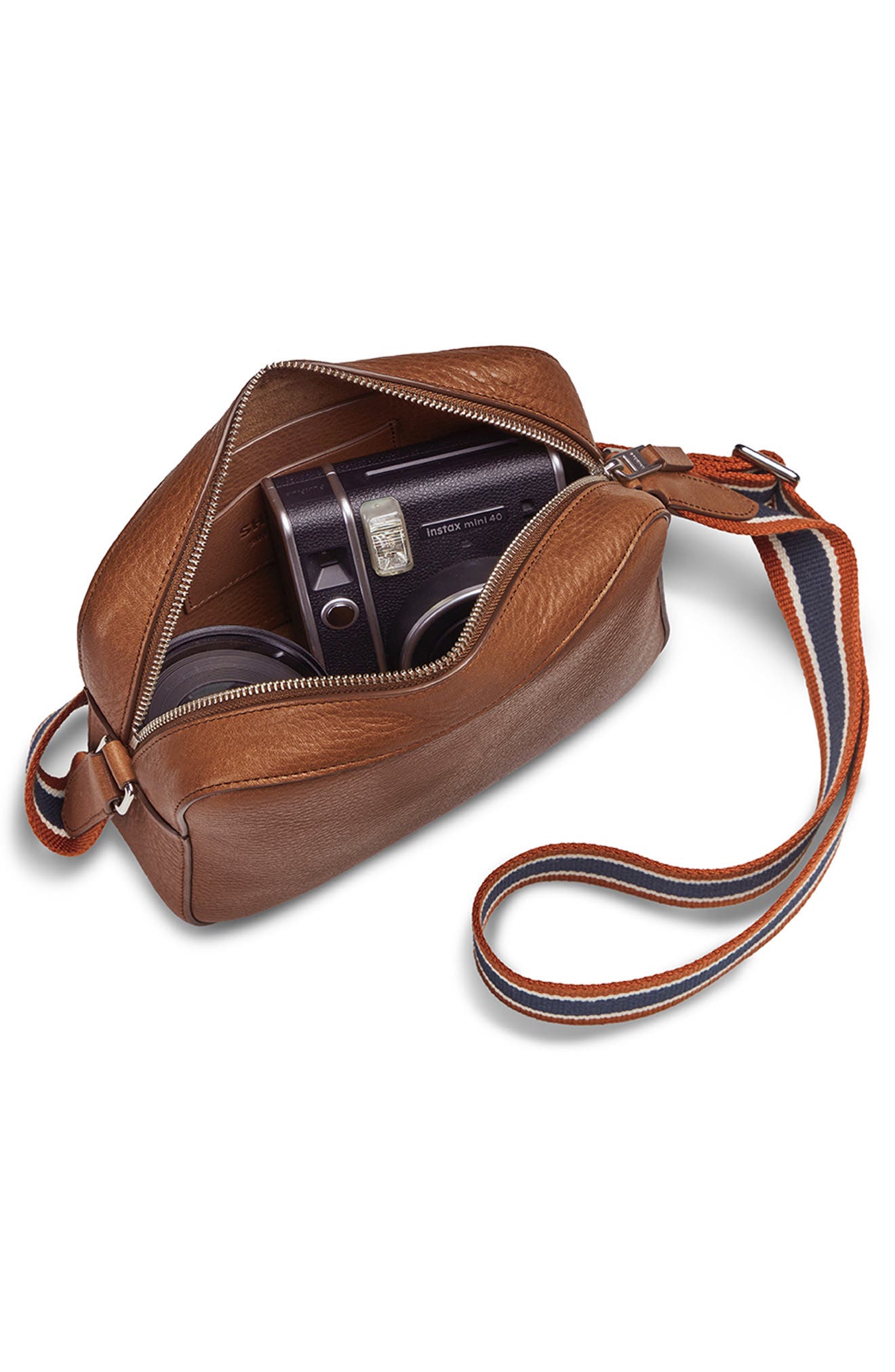 Shinola Leather Camera Crossbody Bag, Alternate, color, Tan