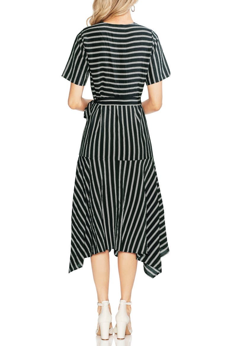 Playful Stripe Wrap Dress, Alternate, color, RICH BLACK