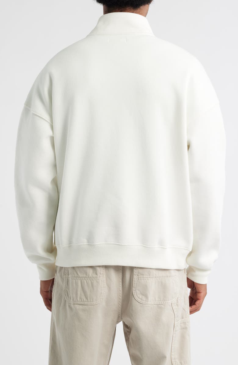 BP. Cotton Blend Fleece Quarter Zip Pullover, Alternate, color, Ivory Egret