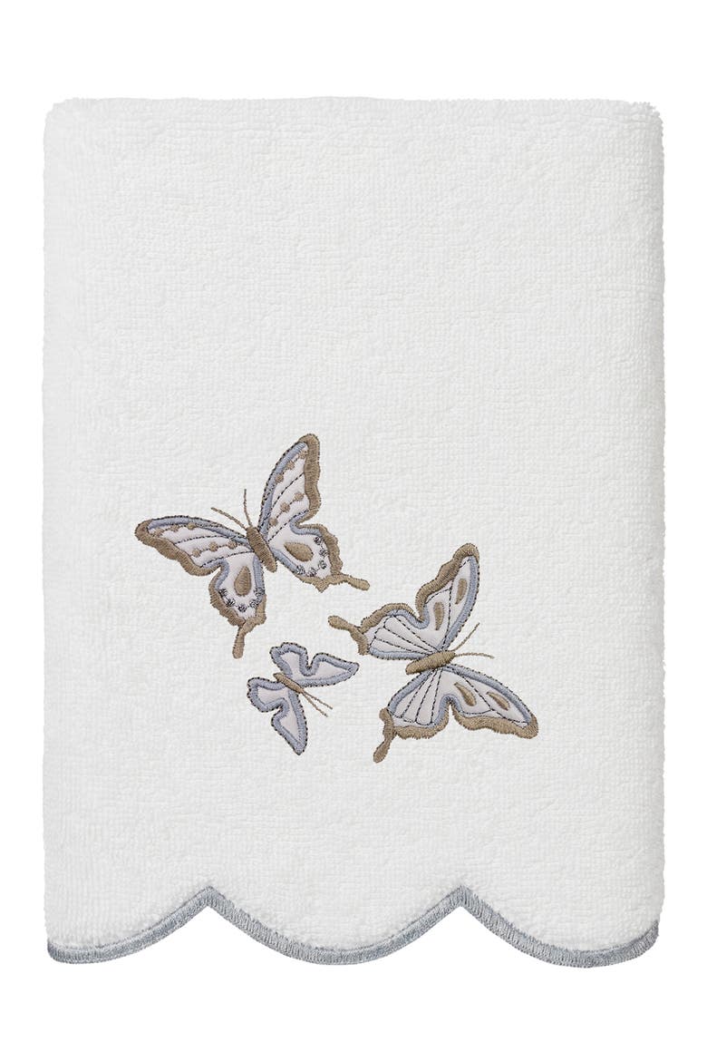 6-Piece Brittney Embroidered Turkish Cotton Towel Set, Alternate, color, WHITE/ GRAY