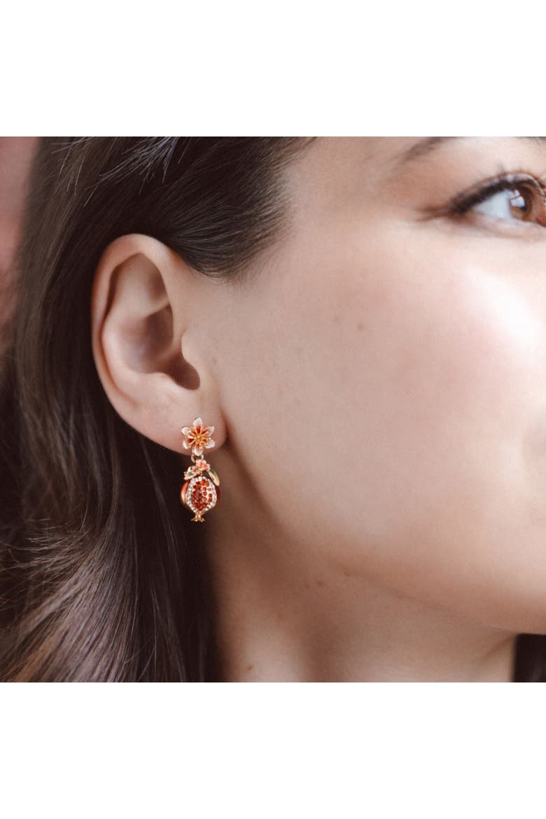 Pomegranate Drop Earrings, Alternate, color, Pomegranate