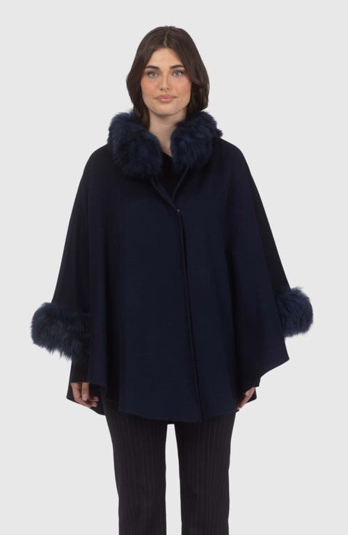 Gorski Wool And Cashmere Cape In Blue