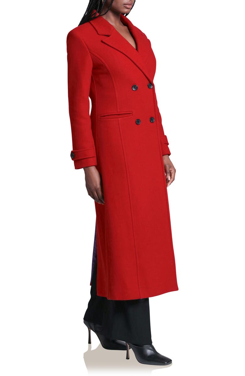 Avec Les Filles Tailored Maxi Coat, Alternate, color, True Red