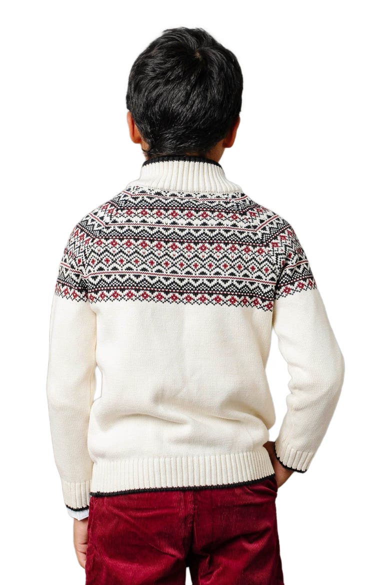 Boys' Organic Half Zip Ski Sweater, Kids, Alternate, color, Ivory City Fair Isle