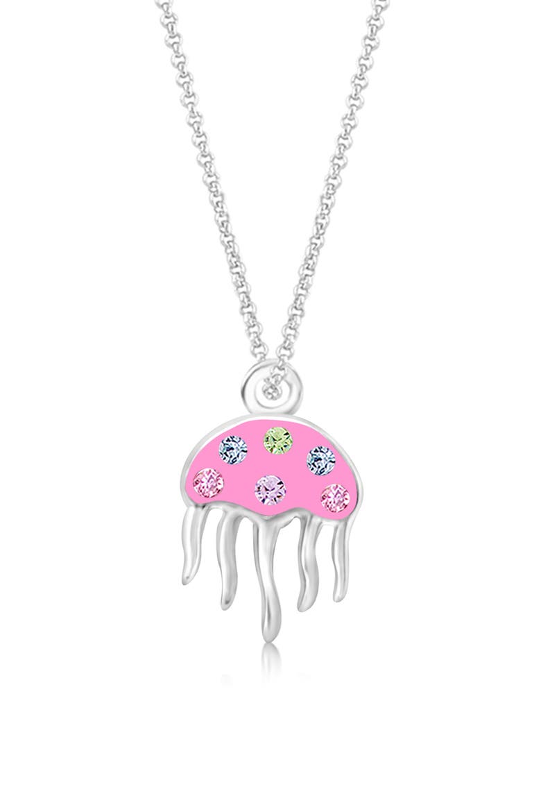 Kids' Jellyfish Crystal Pendant Necklace, Main, color, PINK