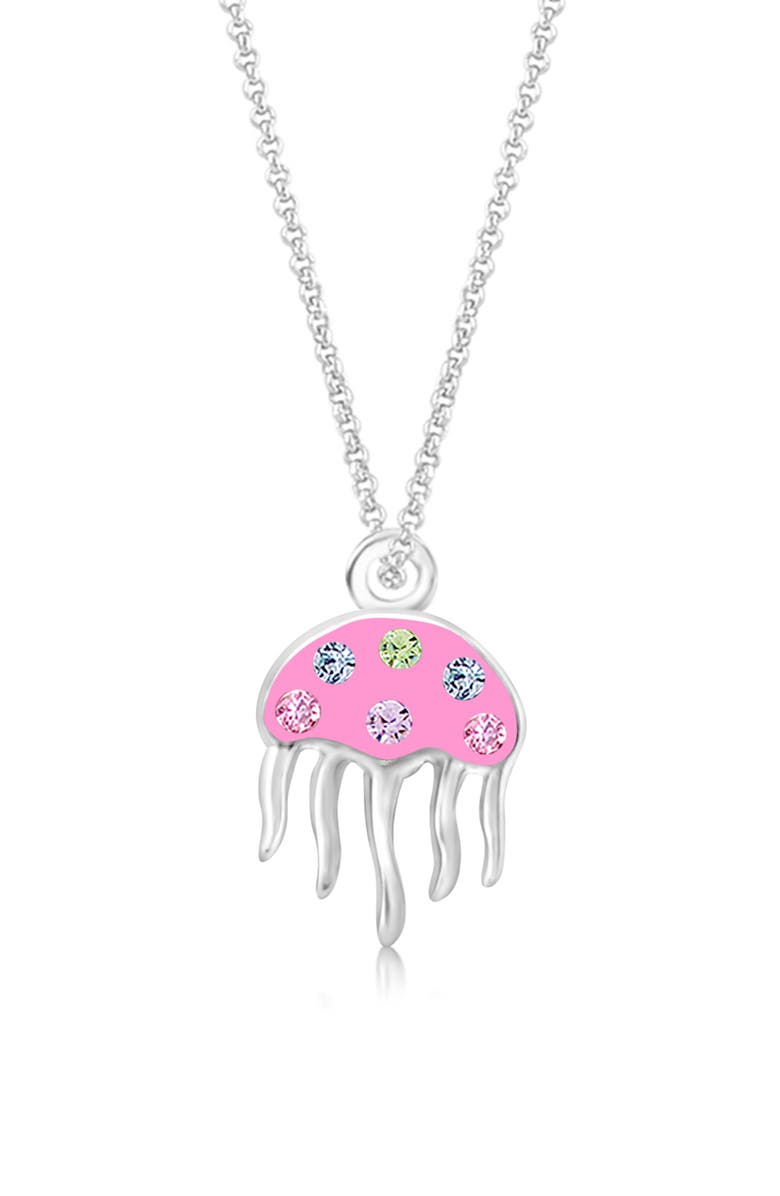 Chanteur Kids' Jellyfish Crystal Pendant Necklace, Main, color, Pink
