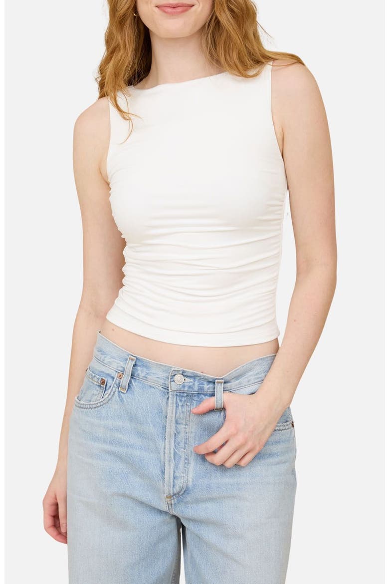 Side Ruched Tank, Main, color, WHITE