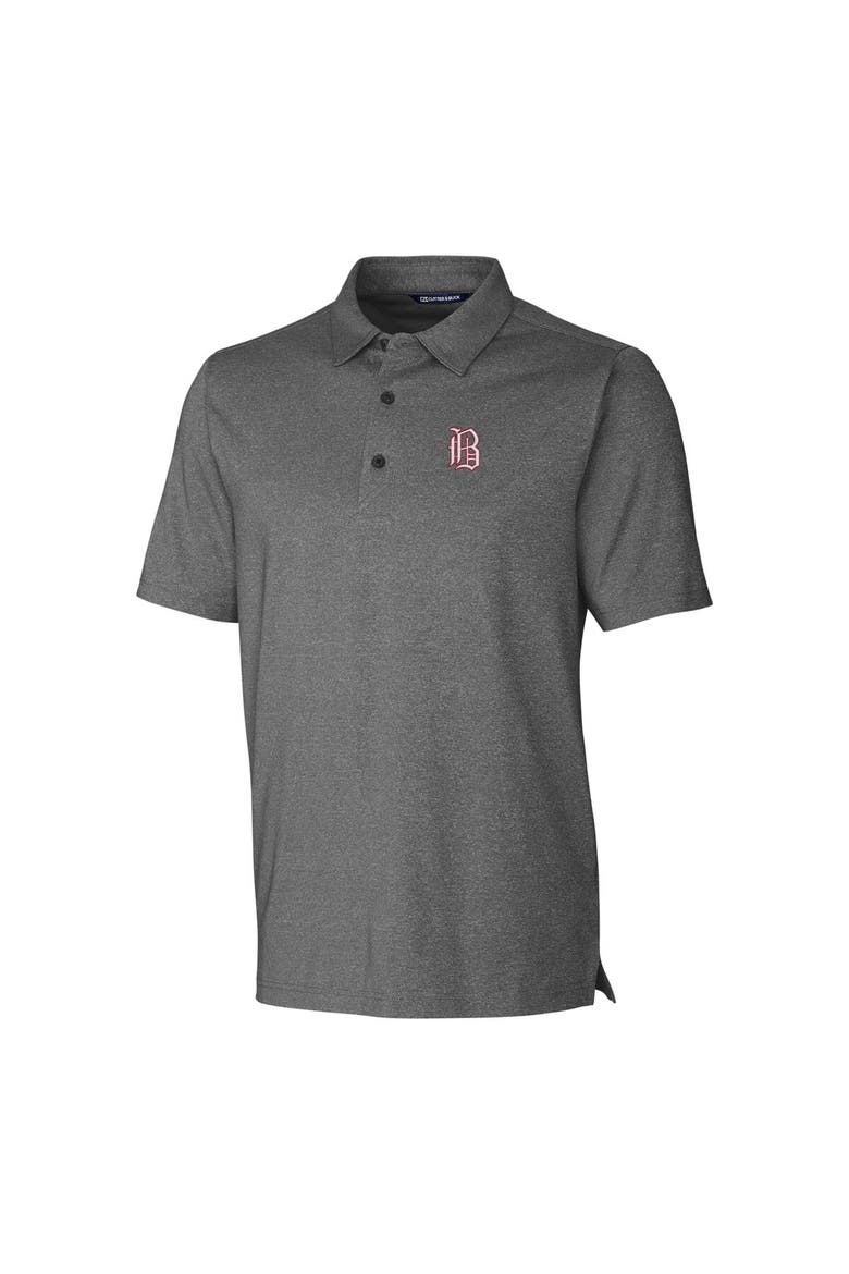Men's Cutter & Buck Heather Charcoal Birmingham Barons Forge Heathered Stretch Polo, Alternate, color, Heather Charcoal