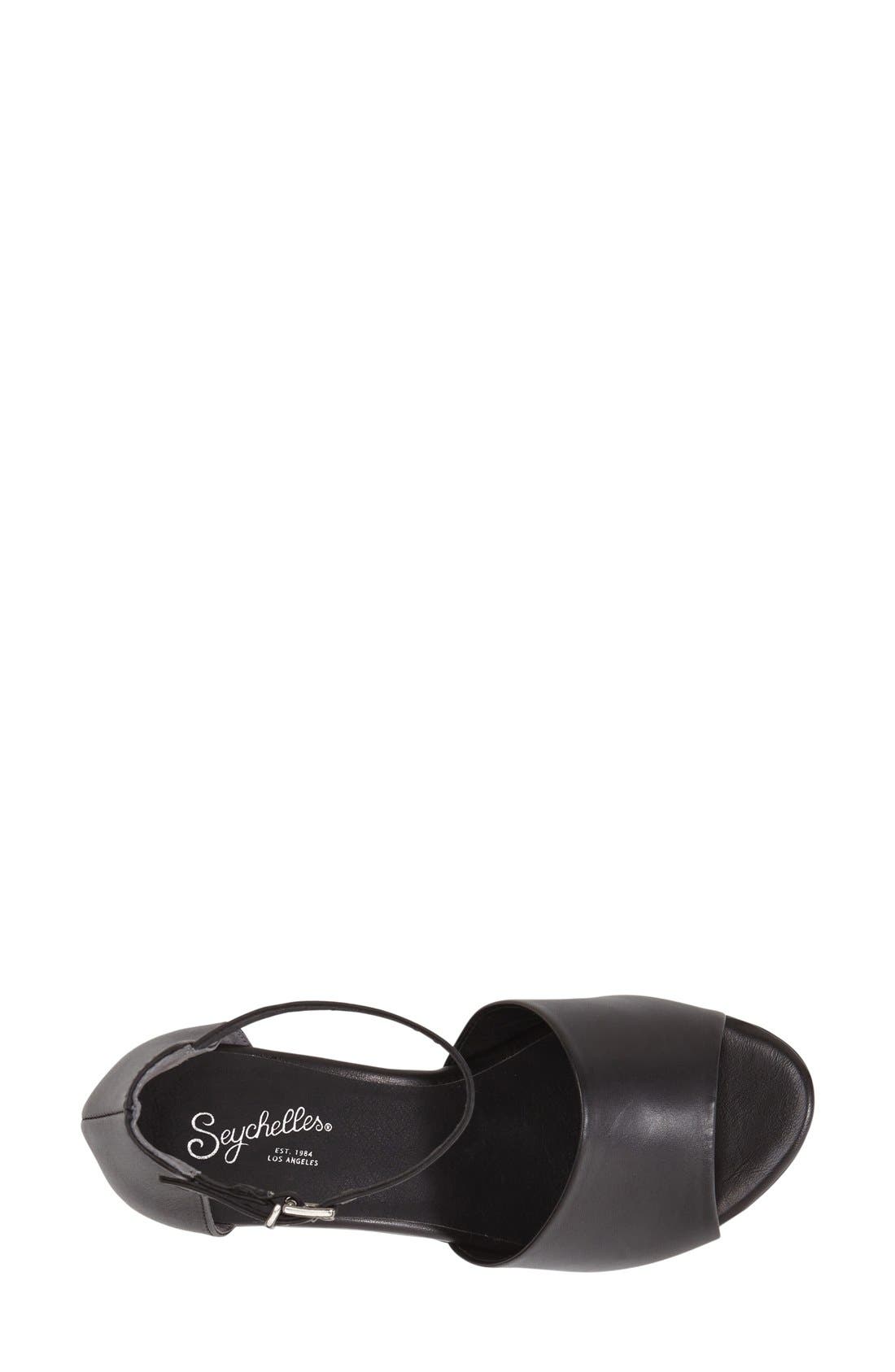 'Upbeat' Wedge Sandal, Alternate, color, BLACK LEATHER