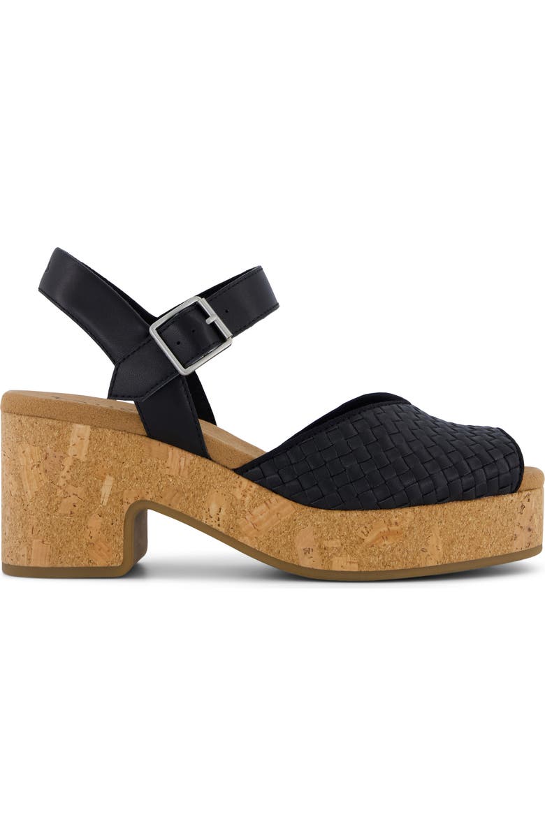 TOMS Isla Peep Toe Sandal, Alternate, color, Black