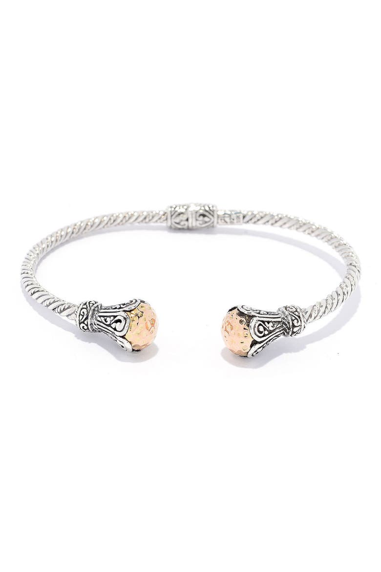 Twisted Bangle Bracelet, Main, color, SILVER AND GOLD